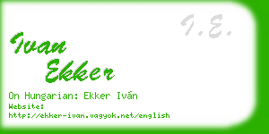 ivan ekker business card